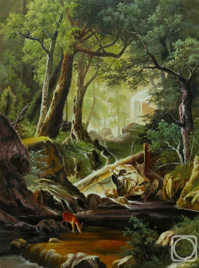 Romm Alexandr. Copy of Albert Bierstadt's painting. White Mountains