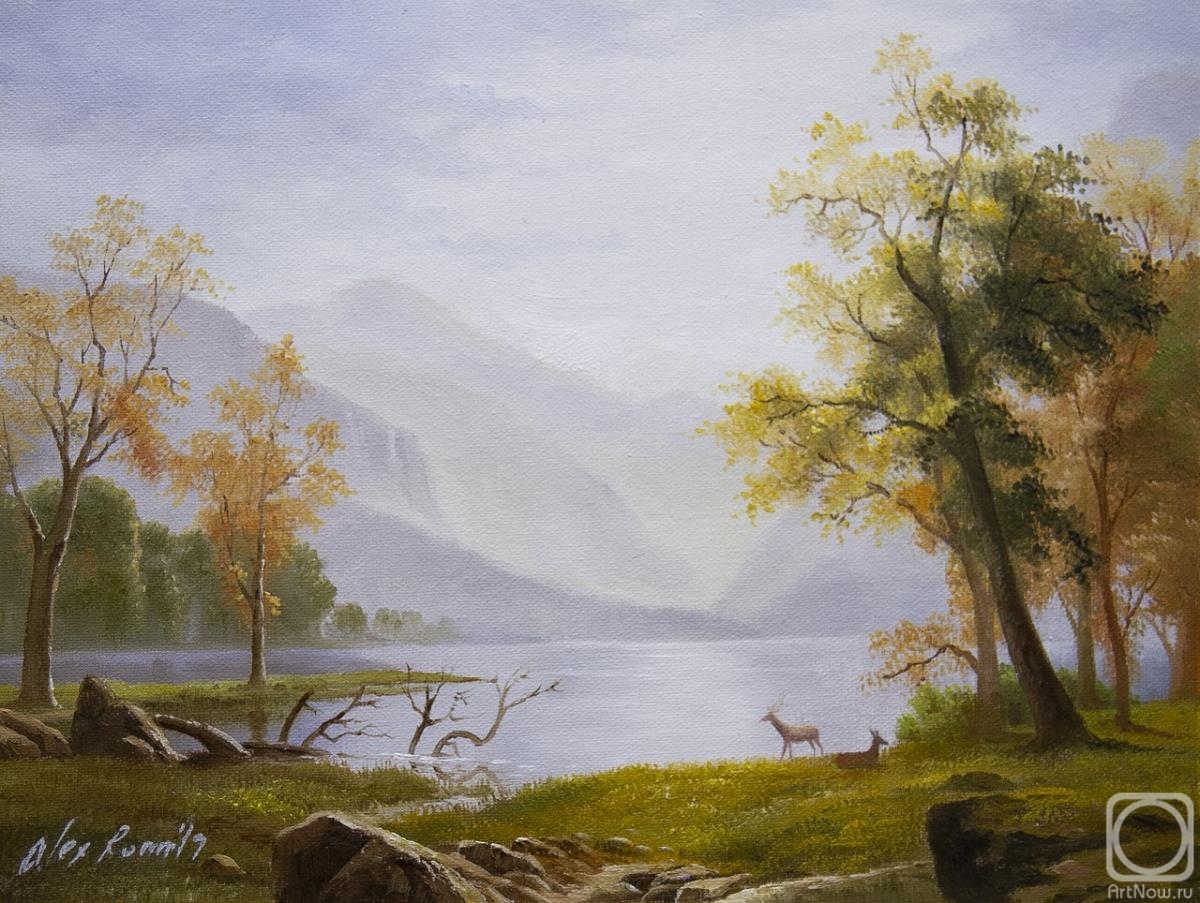 Romm Alexandr. A copy of the painting by Albert Bierstadt. Valley at Kings Canyon
