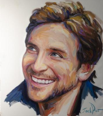 Oil portrait of Bradley Cooper (ontemporary Art). Potapkin Evgeny