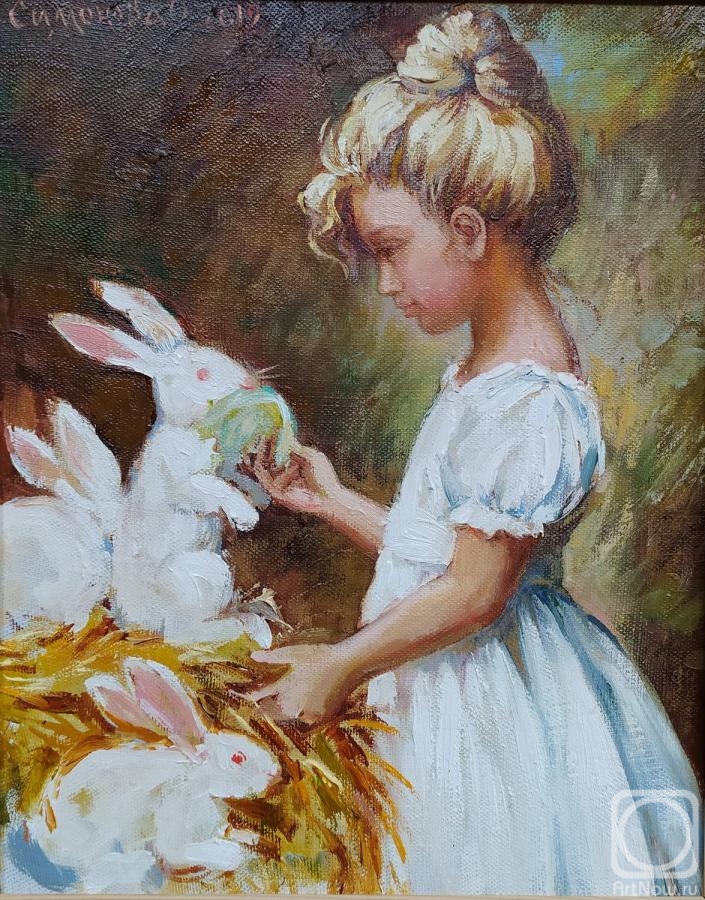 Simonova Olga. Girl with a rabbit