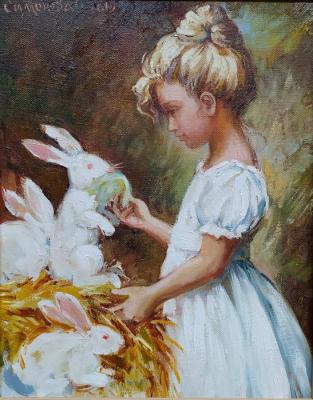Girl with a rabbit