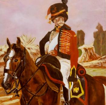 Etienne Breward. First company commander of the 7th hussar regiment (Company Painting). Degtiarev Ivan