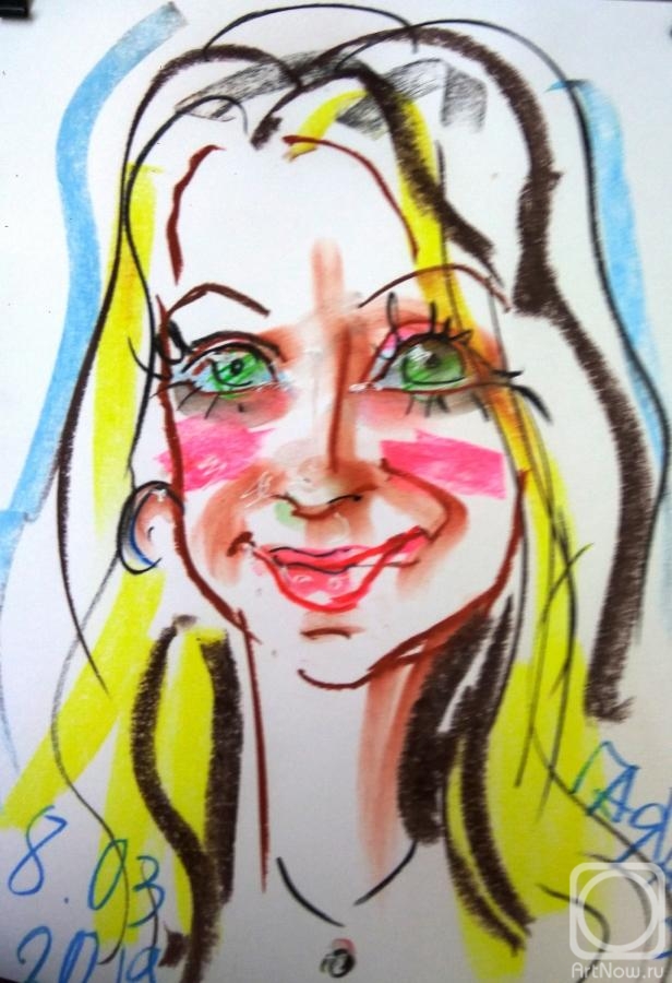 Dobrovolskaya Gayane. Green-eyed, friendly cartoon from nature