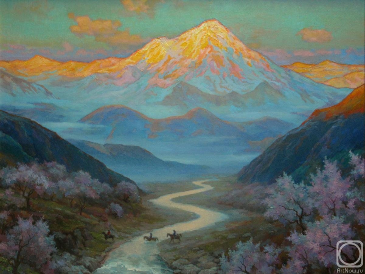 Миндаль в горах картина художника