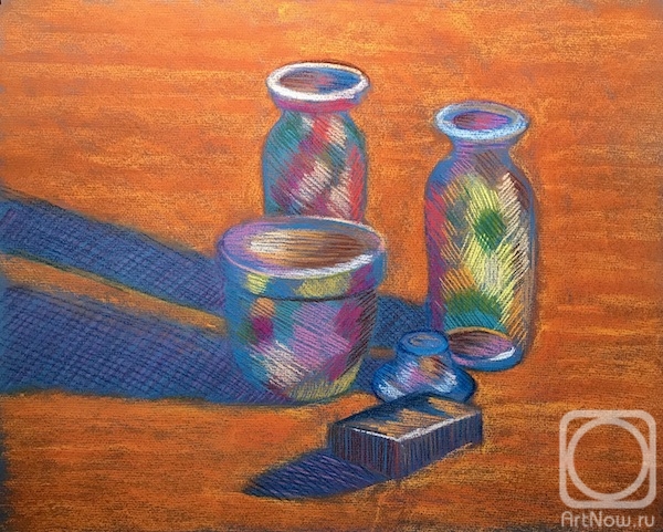 Lukaneva Larissa. 345. Still life with jars in an expressive manner