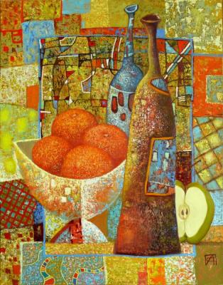 Still life with half an apple. Sulimov Alexandr