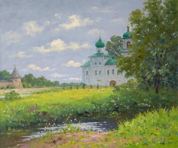 Pskov, Mirozhsky monastery, summer. Alexandrovsky Alexander