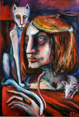 WOMAN WITH TWO TAILS (Rat Portrait). Nesis Elisheva