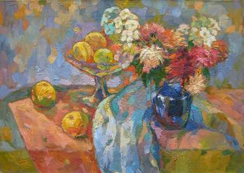 Still life with flowers and fruits. Bocharova Anna
