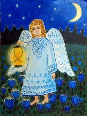 Angel and the night flowers. Razumova Lidia