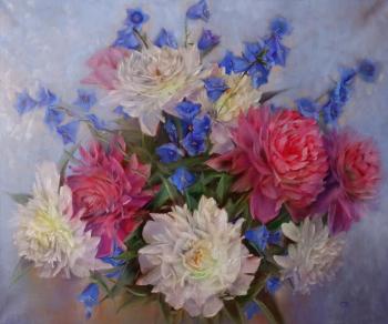 Peonies and bluebells