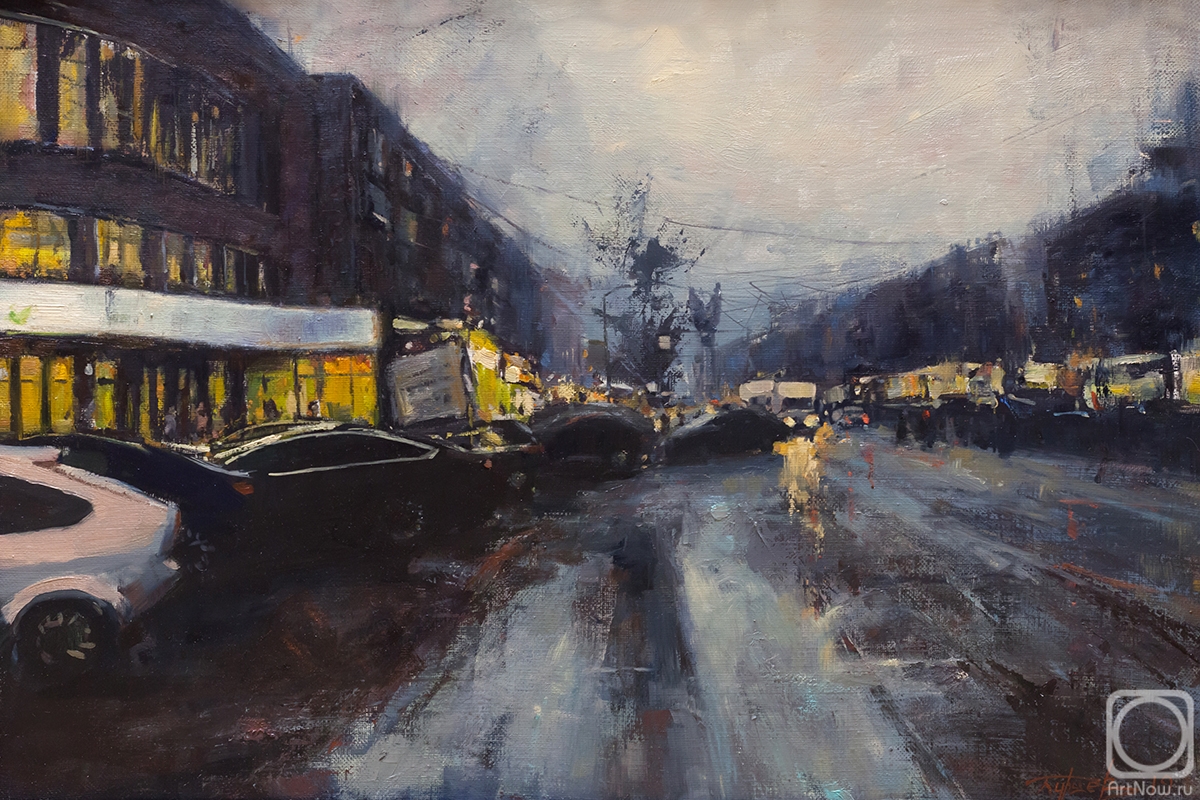 Burtsev Evgeny. On a rainy evening
