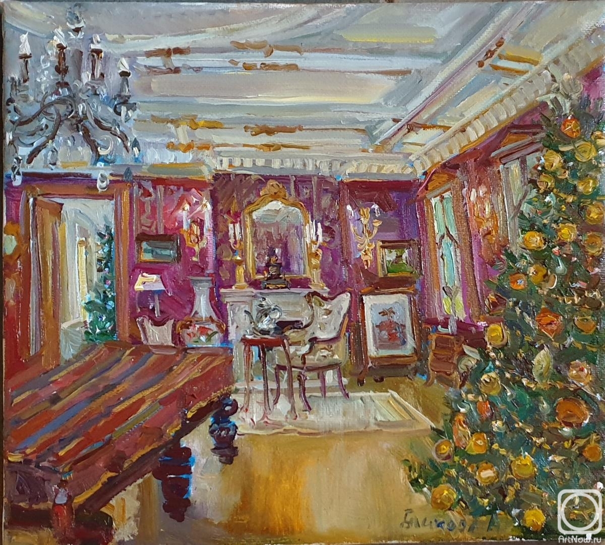 Blinkova Anzhela. Interior of Maryino Manor. New Year