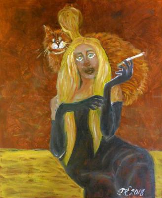 Girl with a cat. Kokoreva Margarita