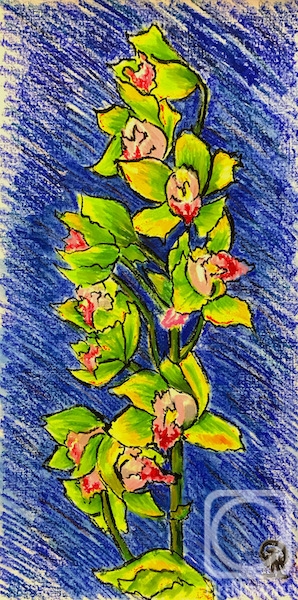 Lukaneva Larissa. Orchid with Green Flowers