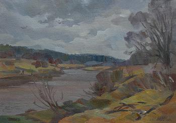 Rainy day on the Ugra River (The River Ugra). Zhlabovich Anatoly