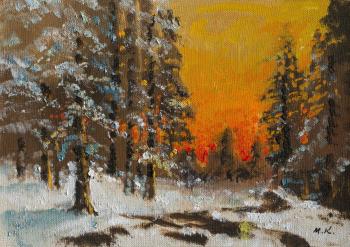 Winter sun in the forest. Kremer Mark