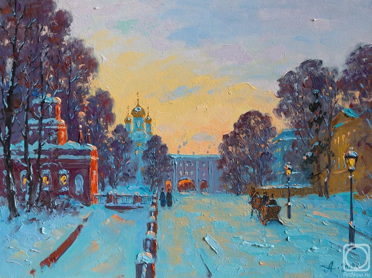 Alexandrovsky Alexander. Tsarskoye Selo, winter evening