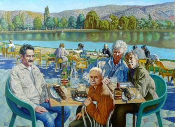 The meals in the cafe "Coin" four artists (). Marchenko Vladimir