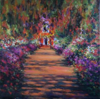 A copy of Monet the artist's Garden at Giverny
