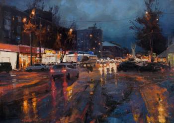 Night city lights (Komi Republic). Burtsev Evgeny
