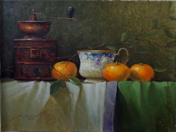 Still life with tangerines. Zaitsev Aleksandr