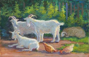 Goats and sheep (etude). Shumakova Elena
