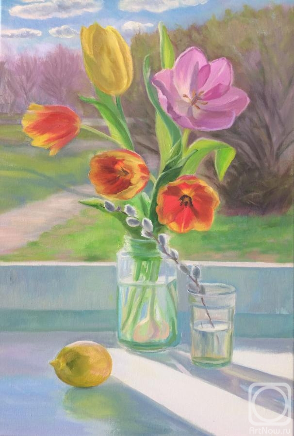 Tsebenko Natalia. March. Sketch with tulips
