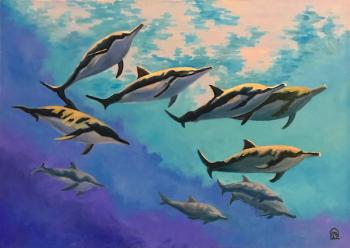 Dolphins flock. Lukaneva Larissa