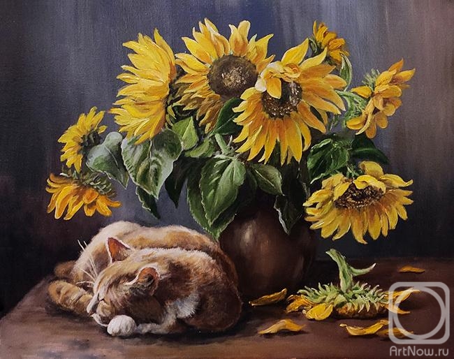 Vorobyeva Olga. Sunflower cat