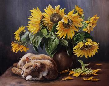 Sunflower cat. Vorobyeva Olga
