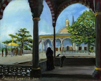 Topkapi Palace. View of the Baghdad Pavilion, Golden Kiosk Iftariye, Golden Horn Bay