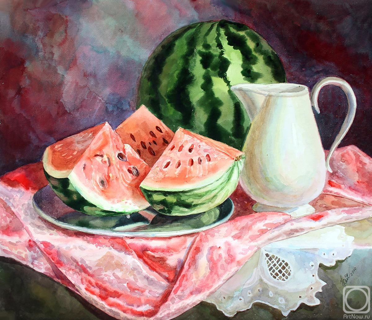 Zhadenova Natalya. Still life with watermelon