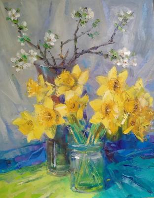 Daffodils and cherries. Spasenov Vitaliy