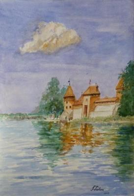 Island castle of Trakai (Watercolour On Paper). Lizlova Natalija