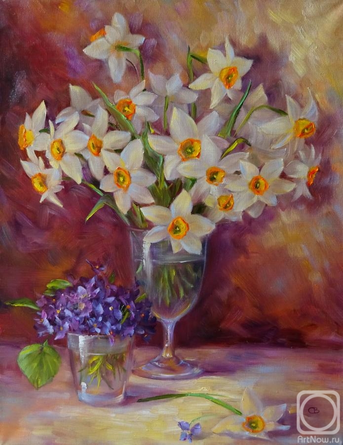 Razumova Svetlana. Daffodils and violets