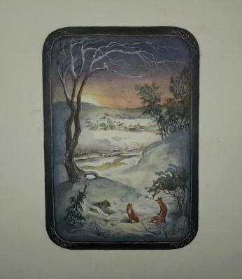 Winter landscape. Box