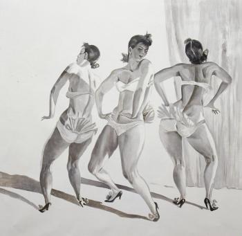 Copy of the painting by A. A. Deineka. Variety dance. Burlesque. Kamskij Savelij