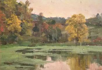 The sunset on the lake