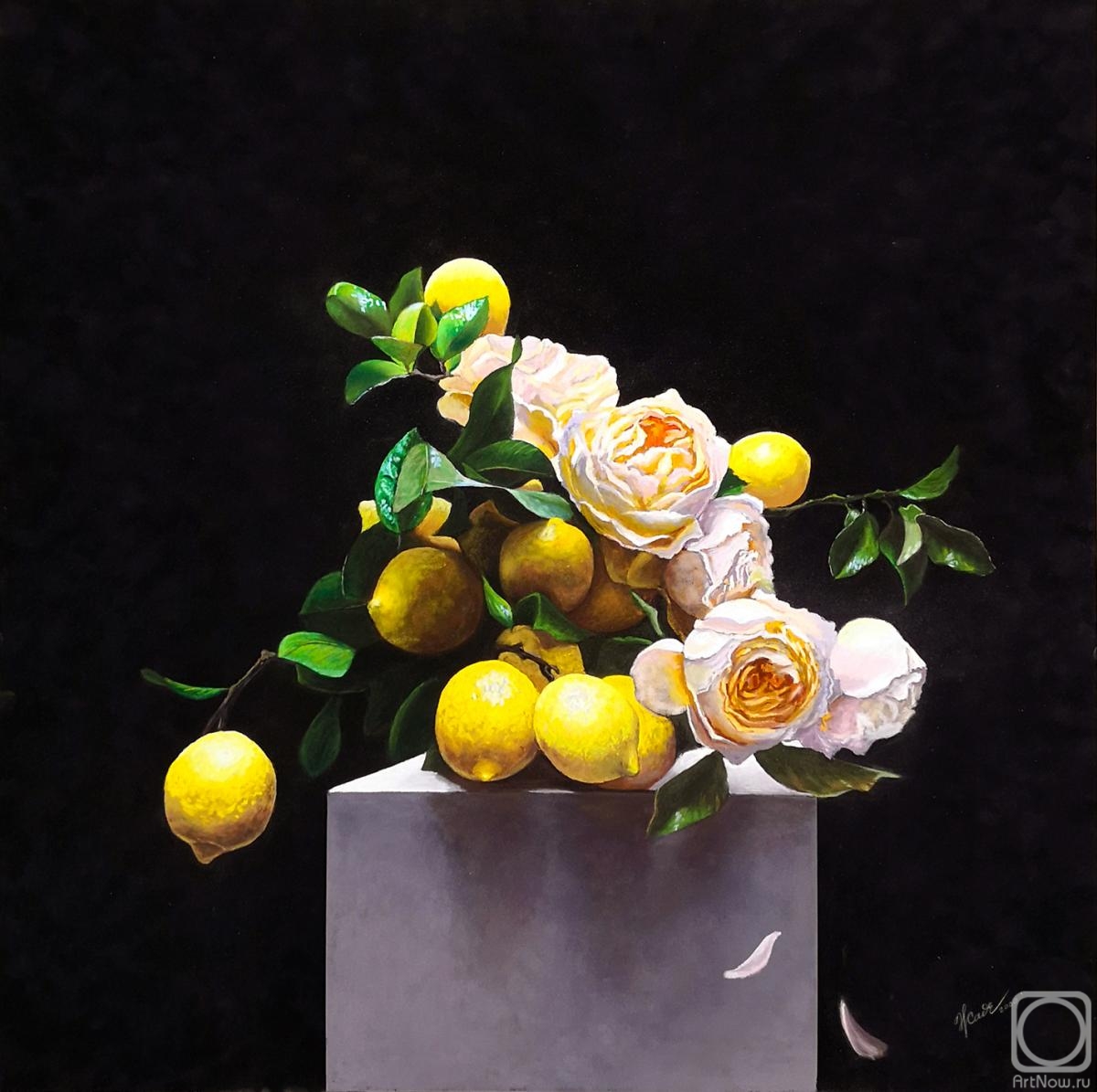 Zhadenova Natalya. Lemons and tea roses