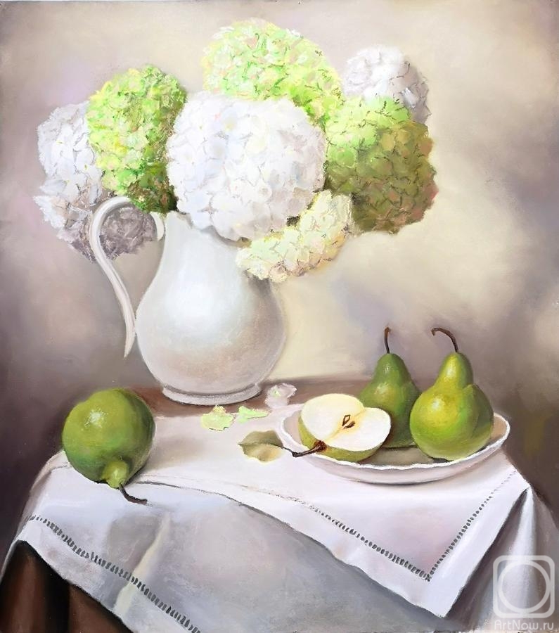 Zhadenova Natalya. Hydrangeas and pears