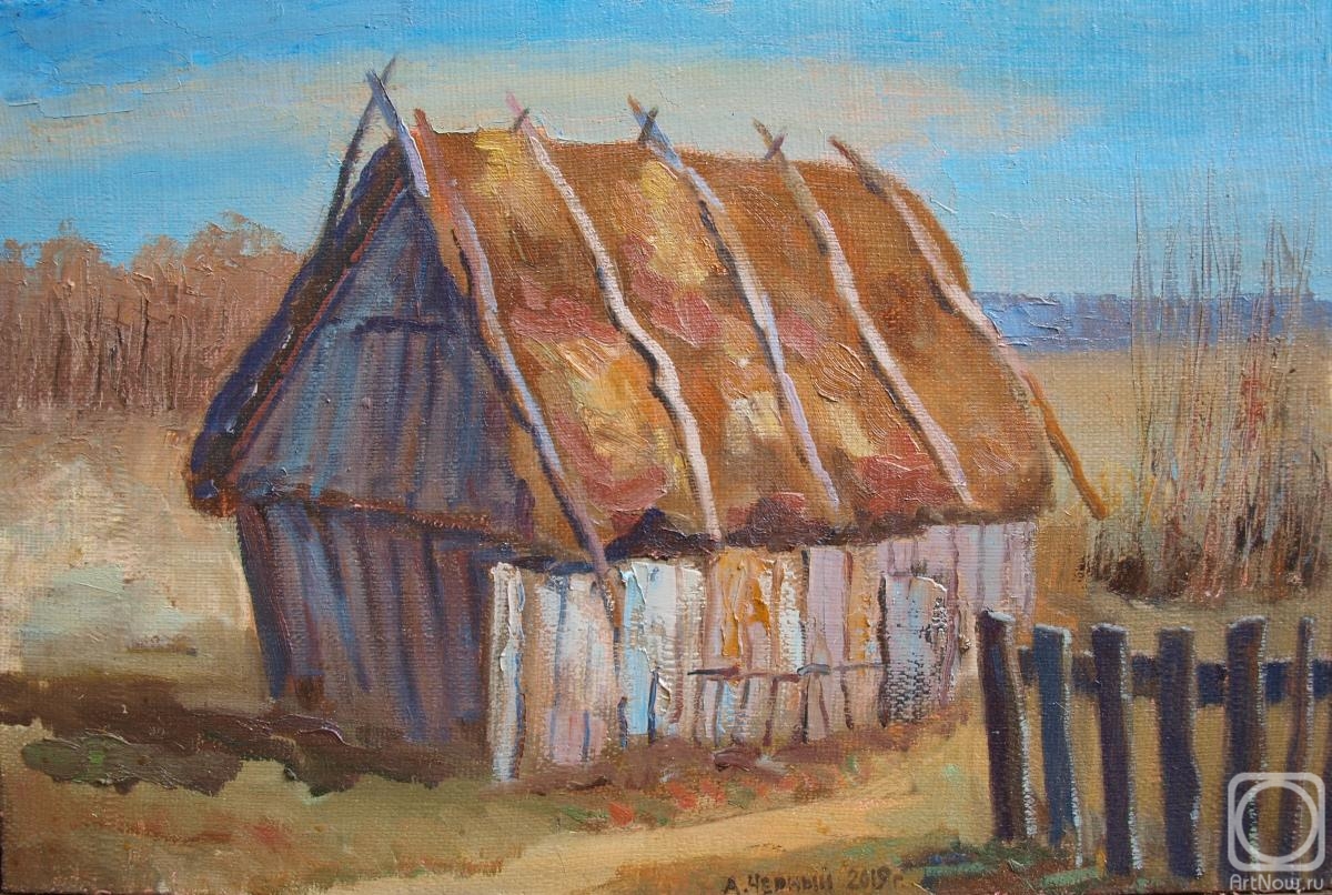Chernyy Alexandr. A shed with a thatched roof