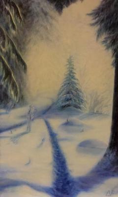 Painting Winter forest. Fomina Lyudmila