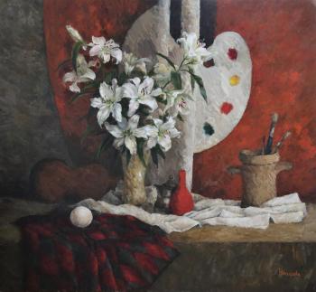 Lilies in the artist's studio. Chepkasova Tatiana