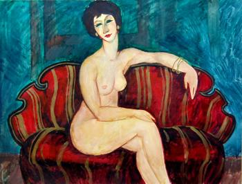 Nude on the couch. Remembering Modigliani