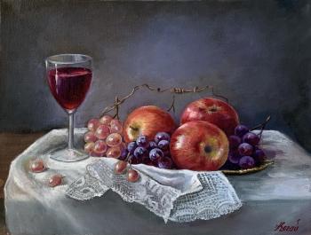 Wine and fruit (Still Life With Wine And Fruit). Kogay Zhanna