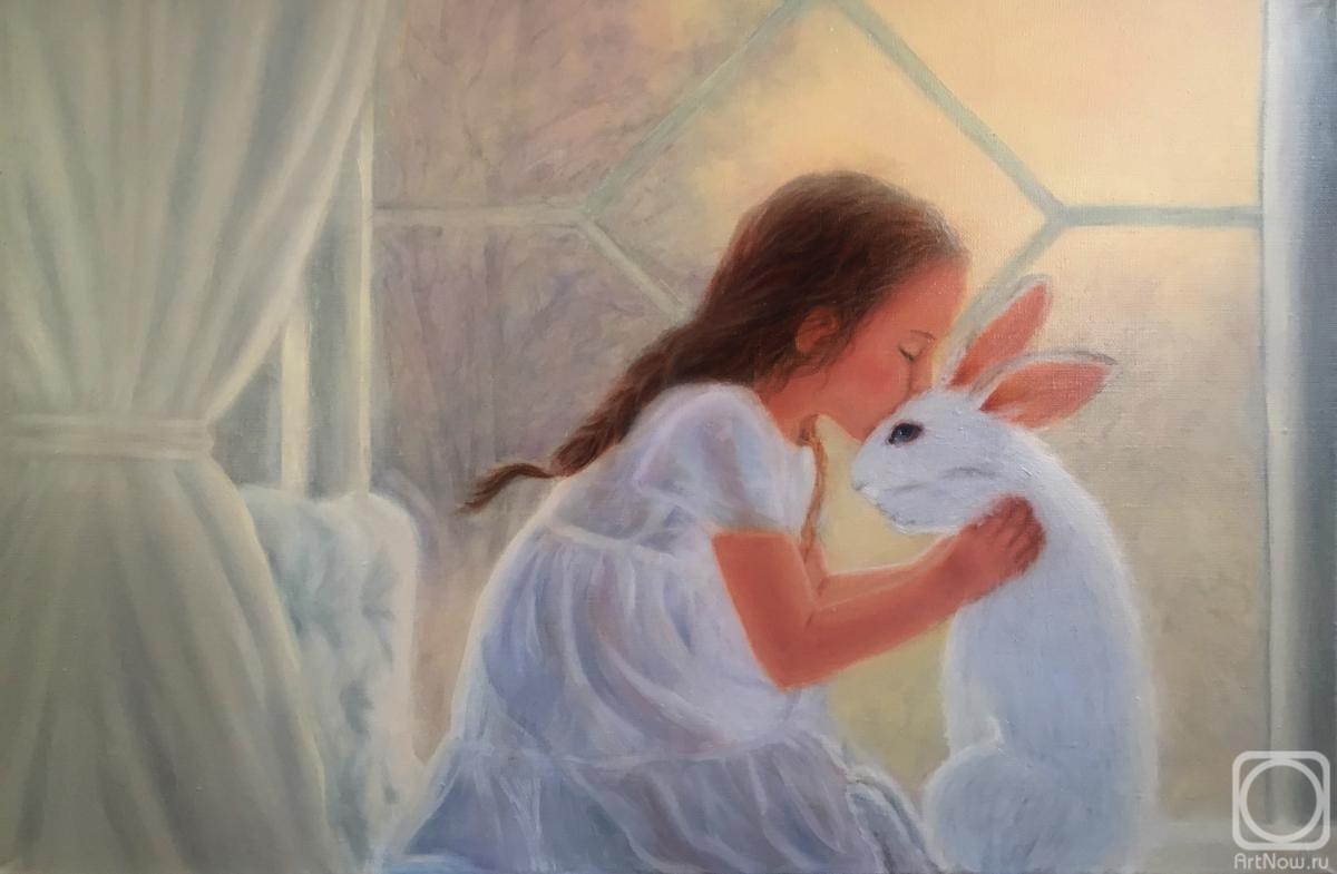Fomina Lyudmila. Girl with a rabbit