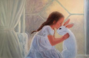 Girl with a rabbit (Home Comfort). Fomina Lyudmila
