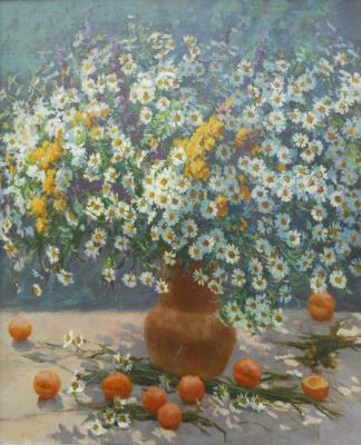 Daisies and apricots. Saprunov Sergey
