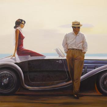 Copy of Brent Lynch's painting. Coastal drive. Kamskij Savelij